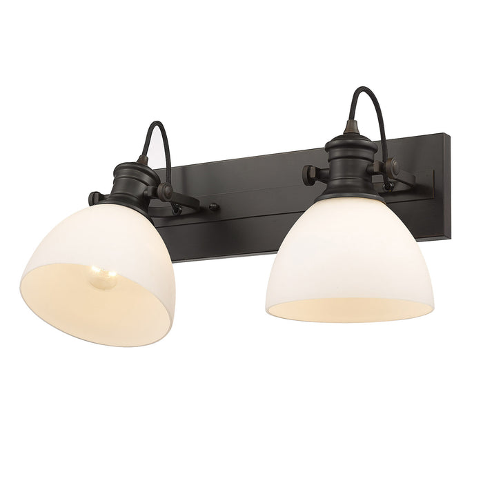 Golden 3118-BA2 RBZ-OP Two Light Bath Vanity, Rubbed Bronze