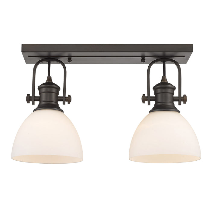 Golden 3118-BA2 RBZ-OP Two Light Bath Vanity, Rubbed Bronze
