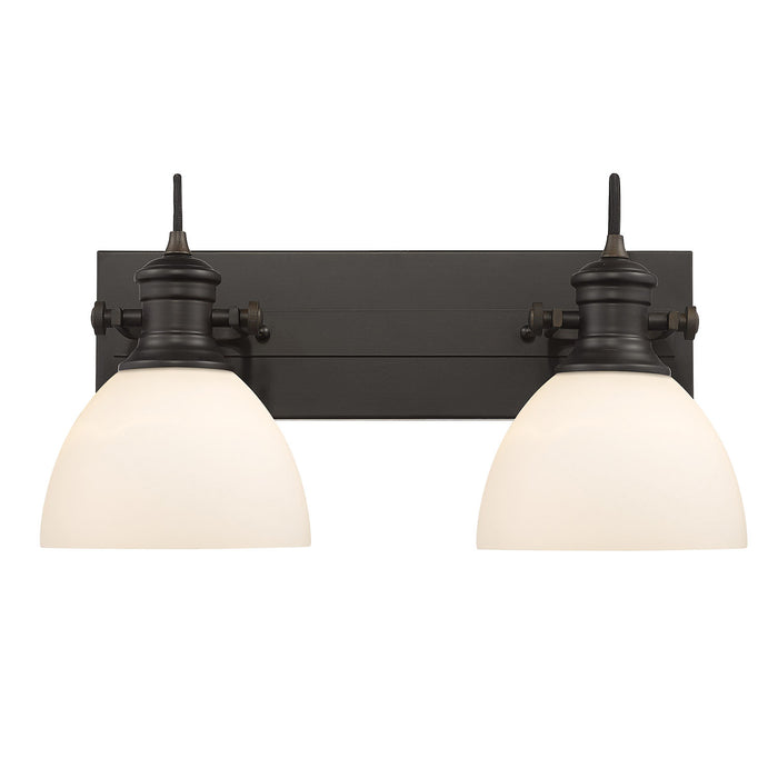 Golden 3118-BA2 RBZ-OP Two Light Bath Vanity, Rubbed Bronze