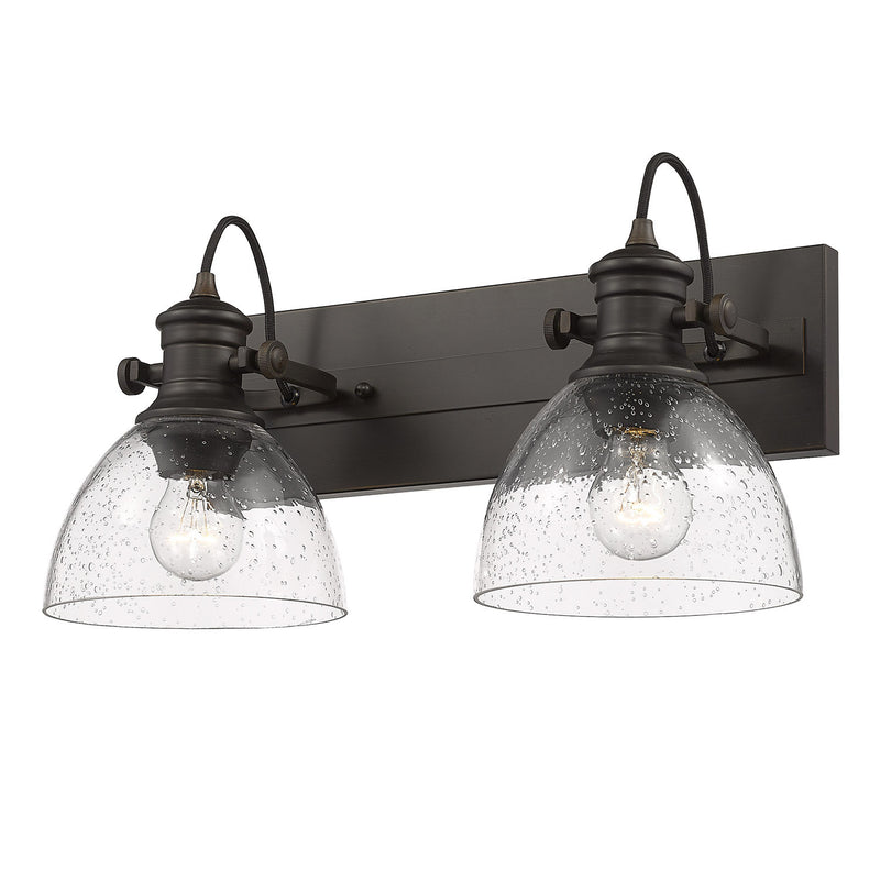 Golden 3118-BA2 RBZ-SD Two Light Bath Vanity, Rubbed Bronze
