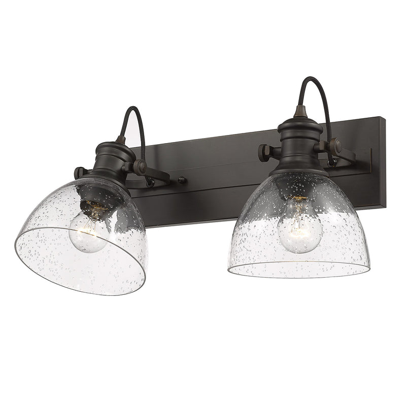 Golden 3118-BA2 RBZ-SD Two Light Bath Vanity, Rubbed Bronze