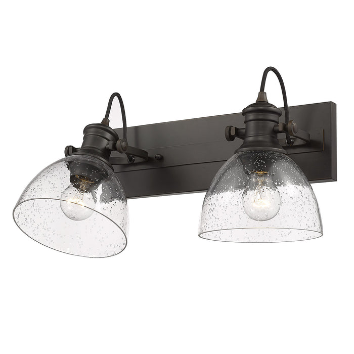 Golden 3118-BA2 RBZ-SD Two Light Bath Vanity, Rubbed Bronze