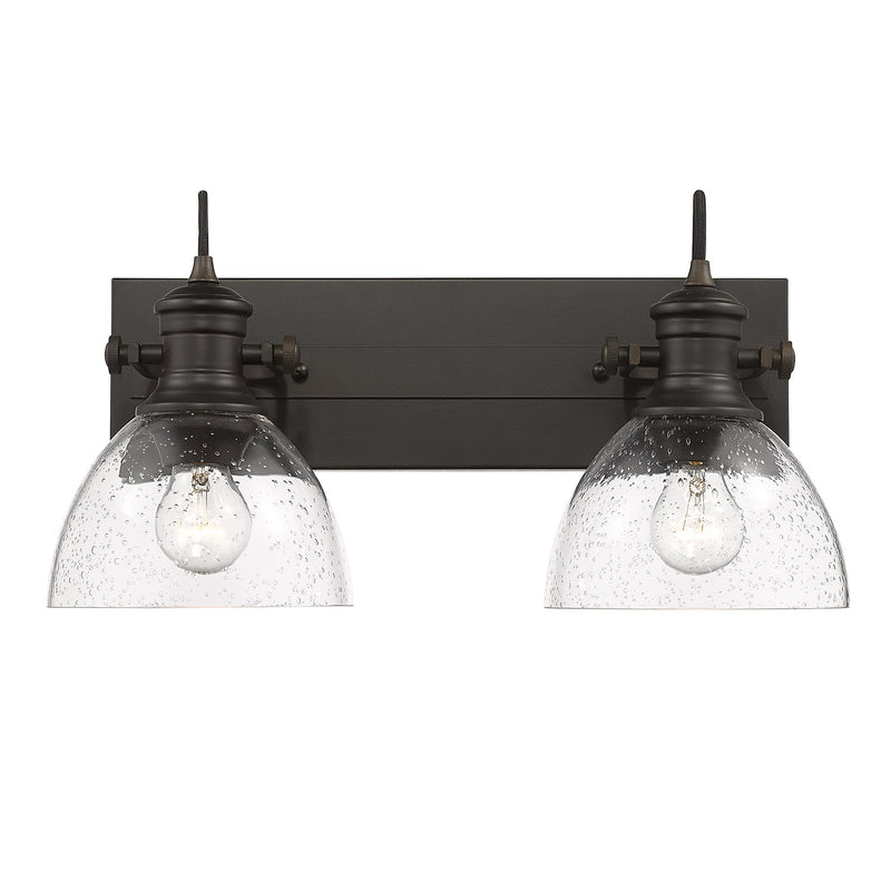 Golden 3118-BA2 RBZ-SD Two Light Bath Vanity, Rubbed Bronze