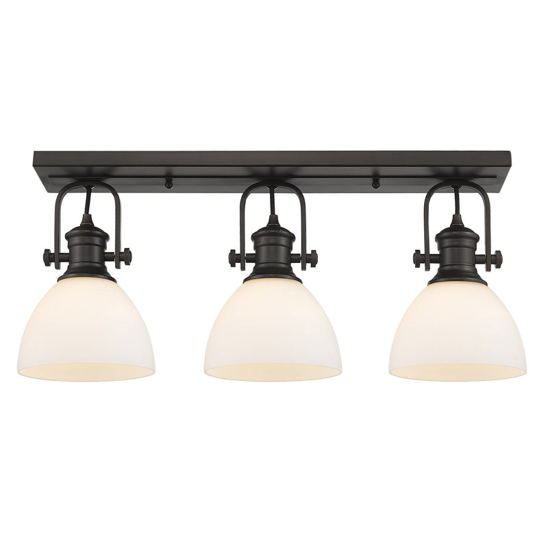 Golden 3118-BA3 RBZ-OP Three Light Bath Vanity, Rubbed Bronze