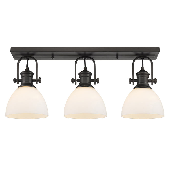 Golden 3118-BA3 RBZ-OP Three Light Bath Vanity, Rubbed Bronze