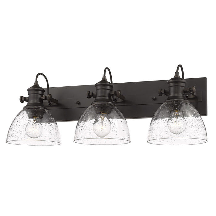 Golden 3118-BA3 RBZ-SD Three Light Bath Vanity, Rubbed Bronze