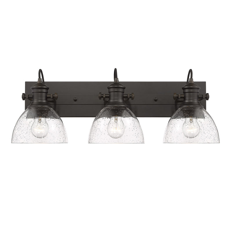 Golden 3118-BA3 RBZ-SD Three Light Bath Vanity, Rubbed Bronze