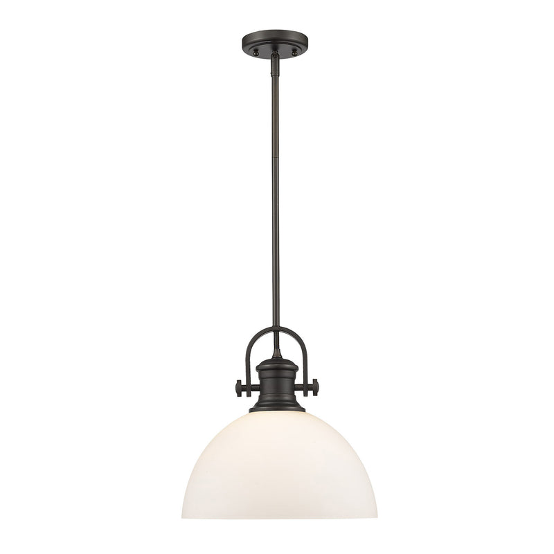 Golden 3118-L RBZ-OP One Light Pendant, Rubbed Bronze