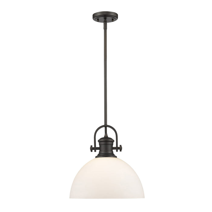 Golden 3118-L RBZ-OP One Light Pendant, Rubbed Bronze