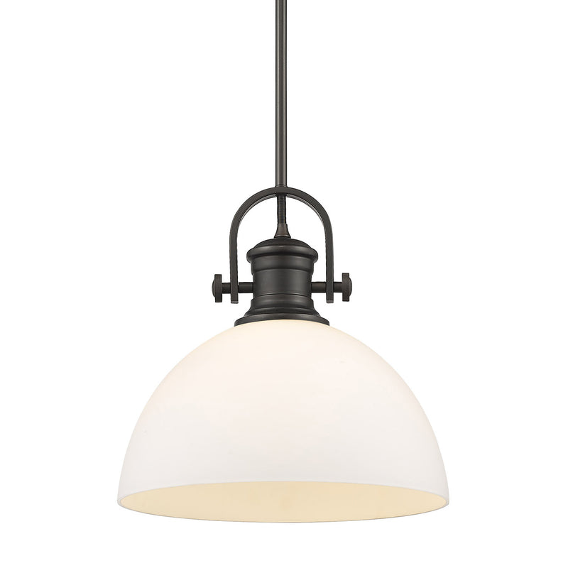 Golden 3118-L RBZ-OP One Light Pendant, Rubbed Bronze