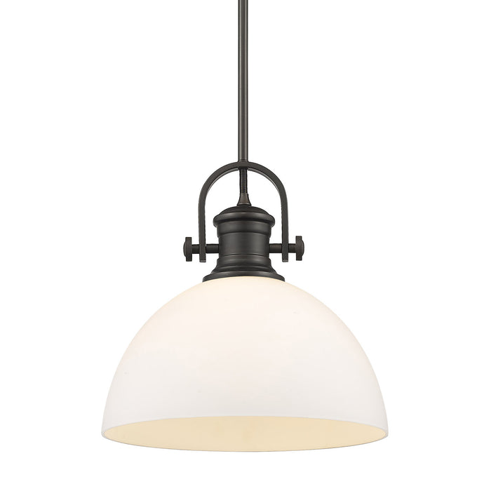 Golden 3118-L RBZ-OP One Light Pendant, Rubbed Bronze