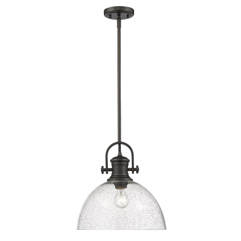 Golden 3118-L RBZ-SD One Light Pendant, Rubbed Bronze