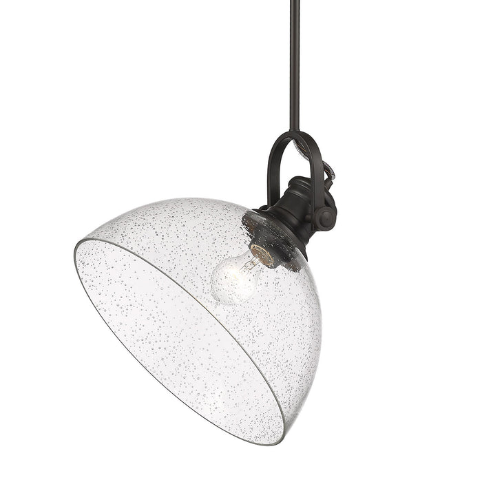 Golden 3118-L RBZ-SD One Light Pendant, Rubbed Bronze