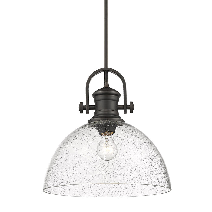 Golden 3118-L RBZ-SD One Light Pendant, Rubbed Bronze