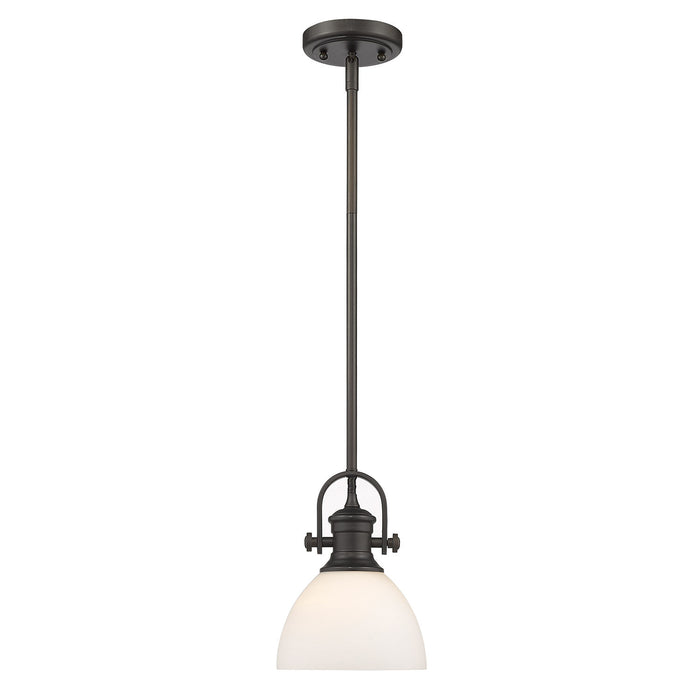 Golden 3118-M1L RBZ-OP One Light Mini Pendant, Rubbed Bronze