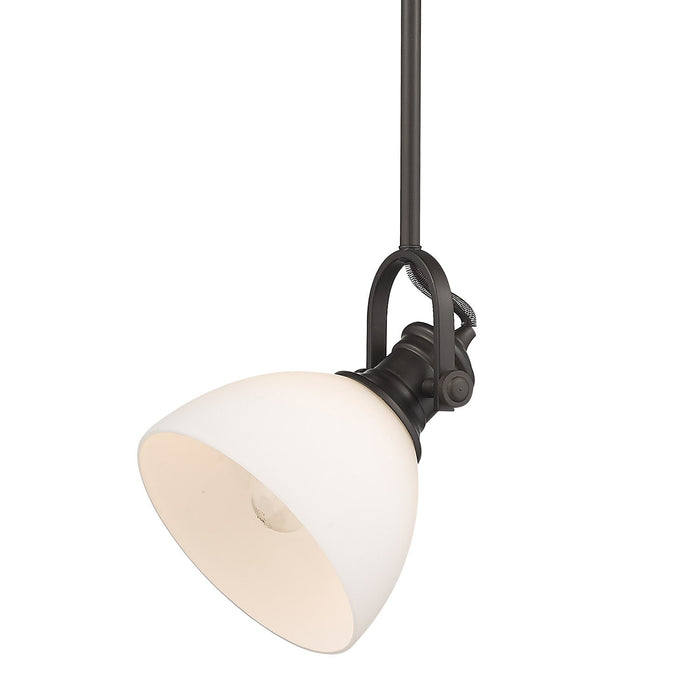 Golden 3118-M1L RBZ-OP One Light Mini Pendant, Rubbed Bronze