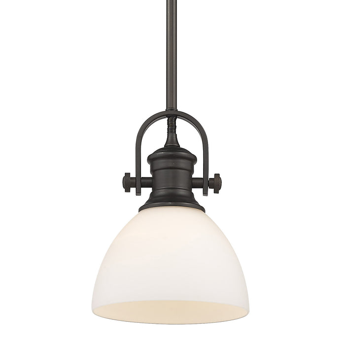 Golden 3118-M1L RBZ-OP One Light Mini Pendant, Rubbed Bronze