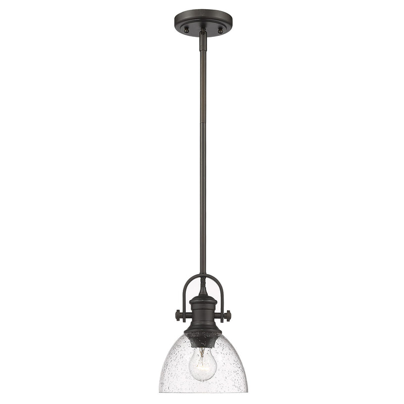 Golden 3118-M1L RBZ-SD One Light Mini Pendant, Rubbed Bronze