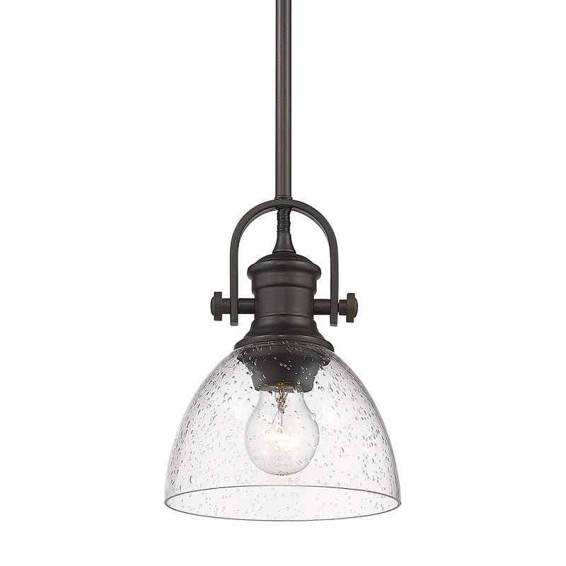 Golden 3118-M1L RBZ-SD One Light Mini Pendant, Rubbed Bronze