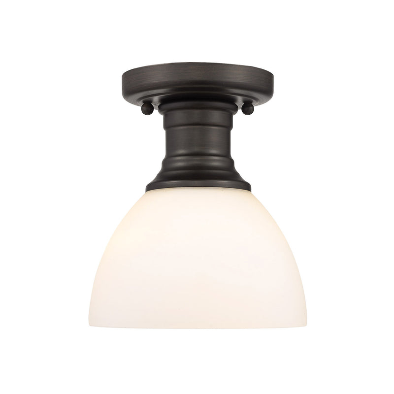 Golden 3118-SF RBZ-OP One Light Semi-Flush Mount, Rubbed Bronze