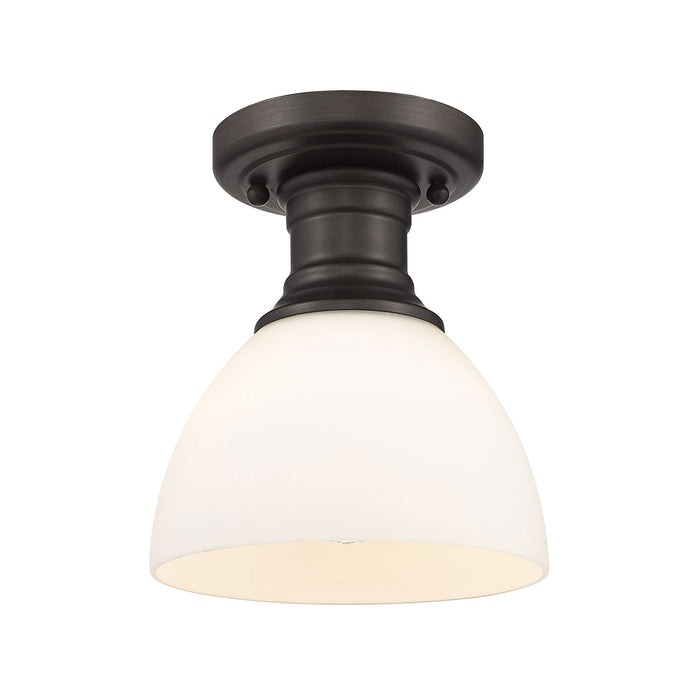 Golden 3118-SF RBZ-OP One Light Semi-Flush Mount, Rubbed Bronze