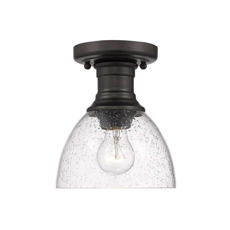 Golden 3118-SF RBZ-SD One Light Semi-Flush Mount, Rubbed Bronze