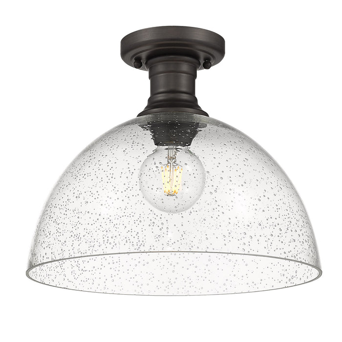 Golden 3118-SF14 RBZ-SD One Light Semi-Flush Mount, Rubbed Bronze