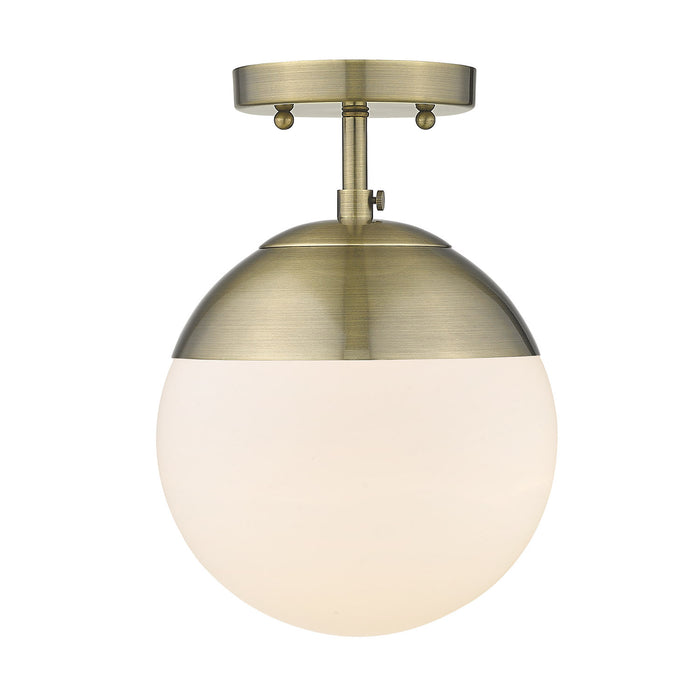 Golden 3218-SF AB-AB One Light Semi-Flush Mount, Aged Brass