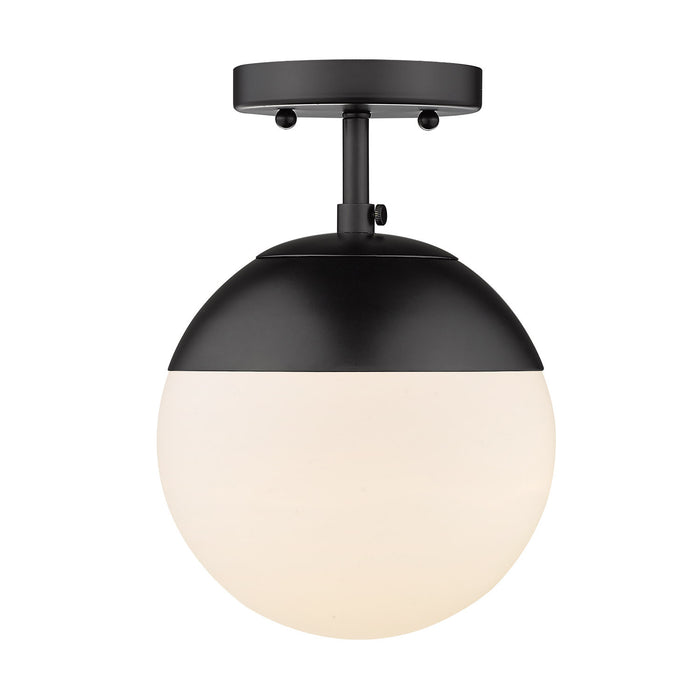 Golden 3218-SF BLK-BLK One Light Semi-Flush Mount, Matte Black