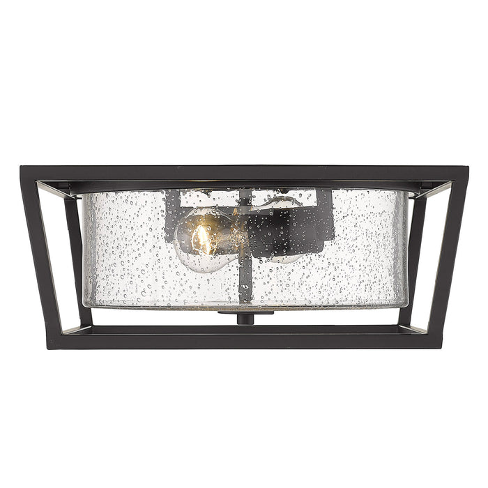 Golden 4309-FM BLK-BLK-SD Two Light Flush Mount, Matte Black