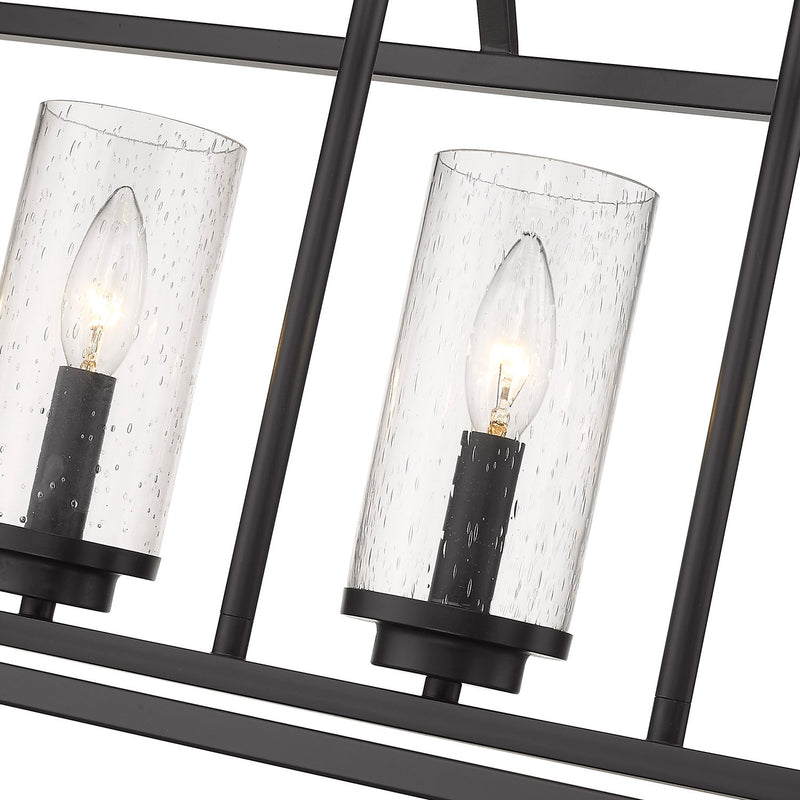 Golden 4309-LP BLK-BLK-SD Five Light Linear Pendant, Matte Black