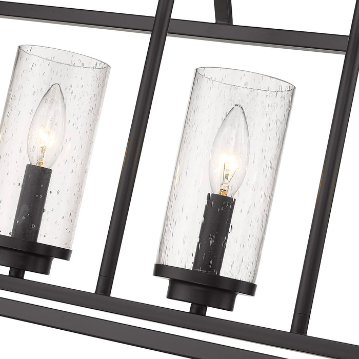 Golden 4309-LP BLK-BLK-SD Five Light Linear Pendant, Matte Black