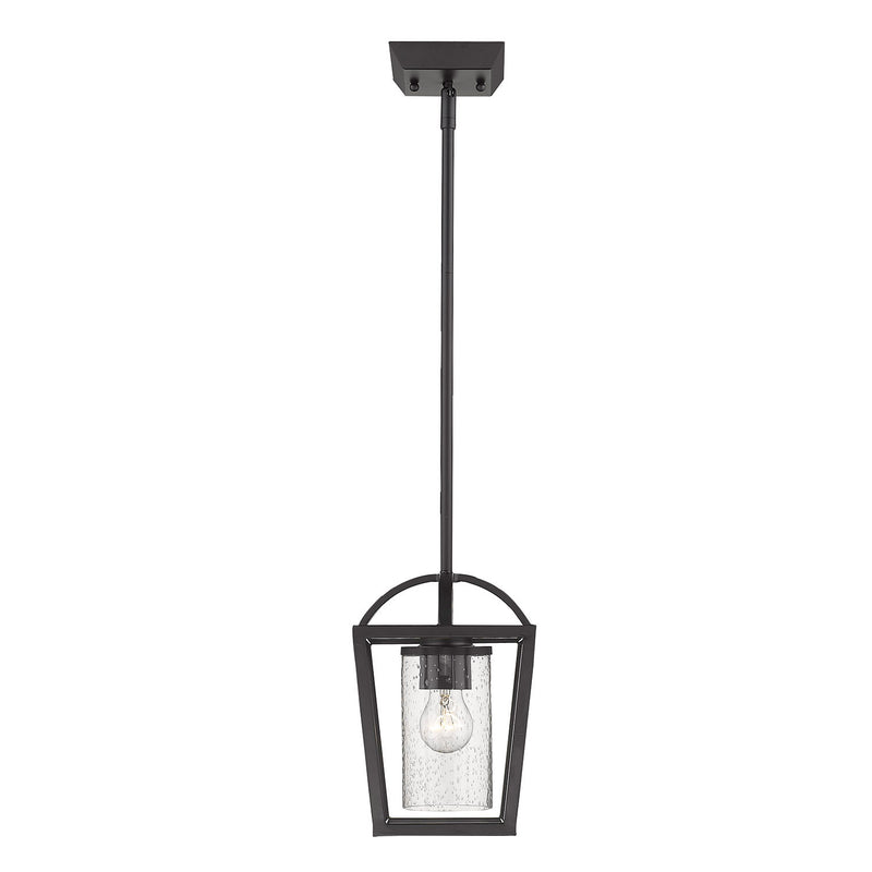 Golden 4309-M1L BLK-BLK-SD One Light Mini Pendant, Matte Black