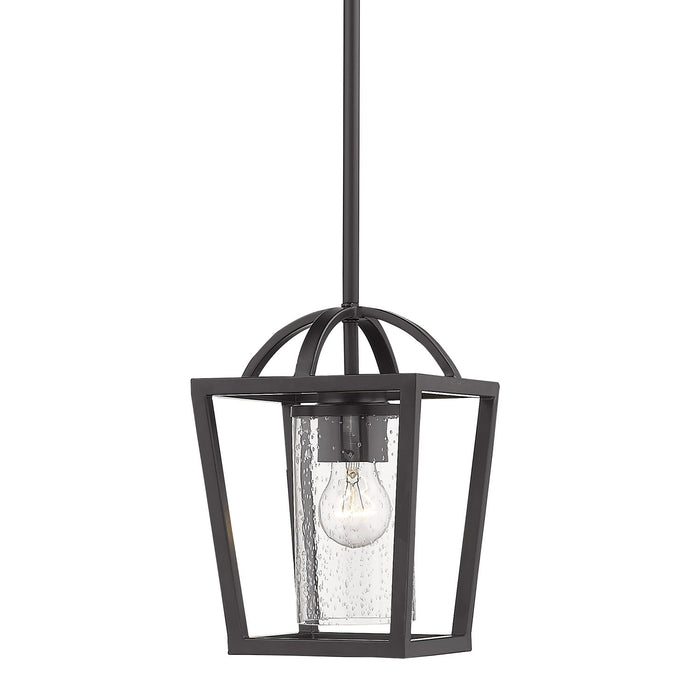 Golden 4309-M1L BLK-BLK-SD One Light Mini Pendant, Matte Black