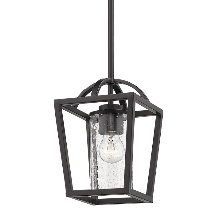 Golden 4309-M1L BLK-BLK-SD One Light Mini Pendant, Matte Black