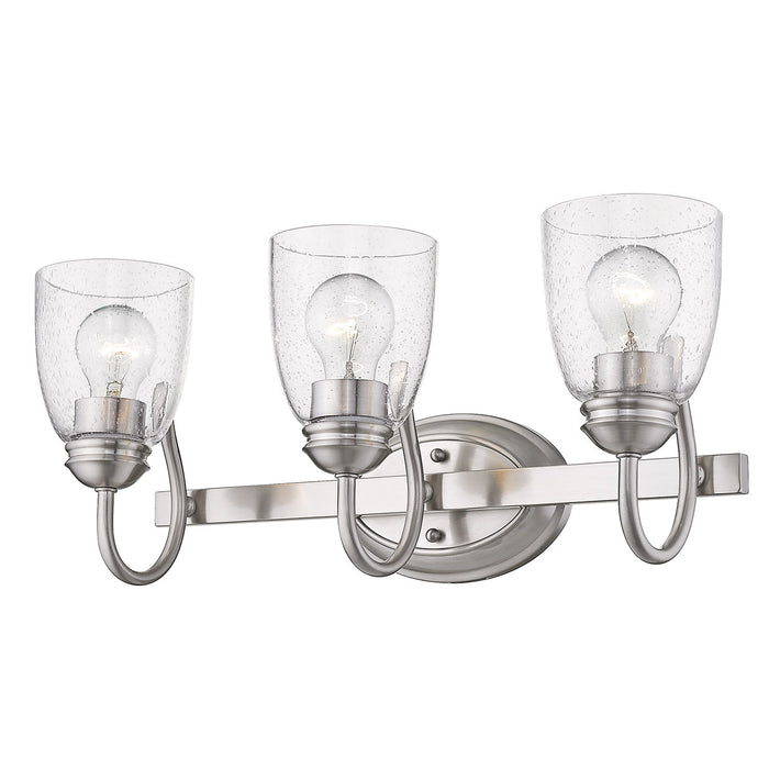 Golden 8001-BA3 PW-SD Three Light Bath Vanity, Pewter