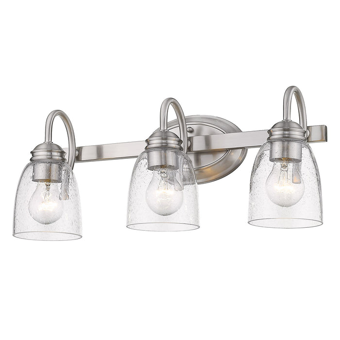 Golden 8001-BA3 PW-SD Three Light Bath Vanity, Pewter
