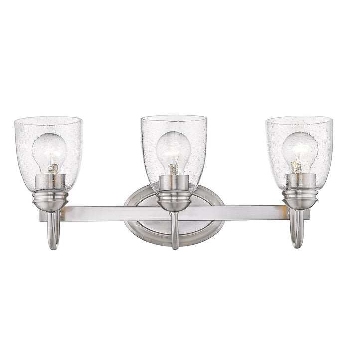 Golden 8001-BA3 PW-SD Three Light Bath Vanity, Pewter