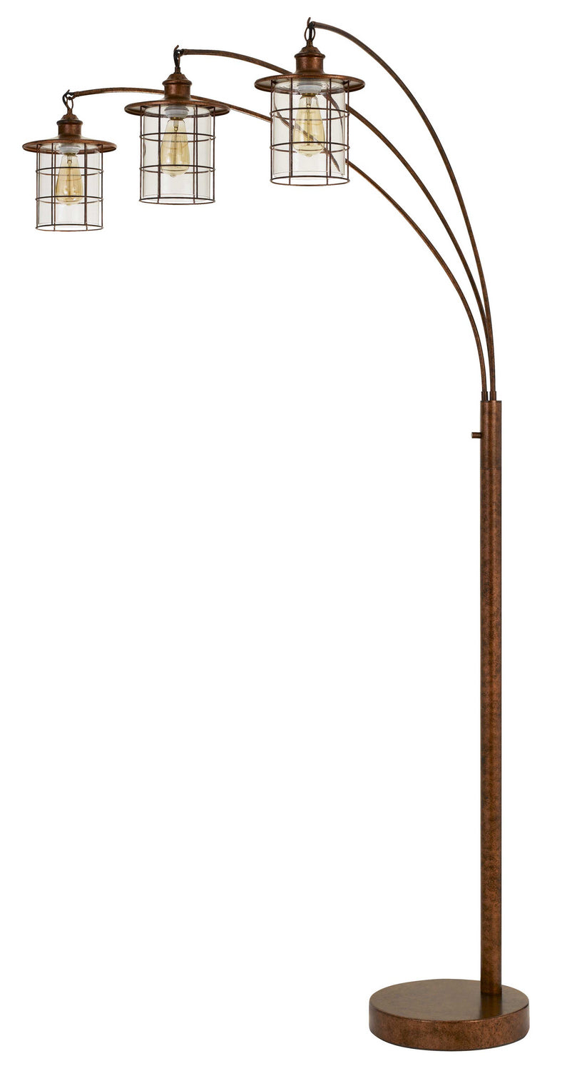 Cal Lighting BO-2668-3L-RU Three Light Arc Floor Lamp, Rust