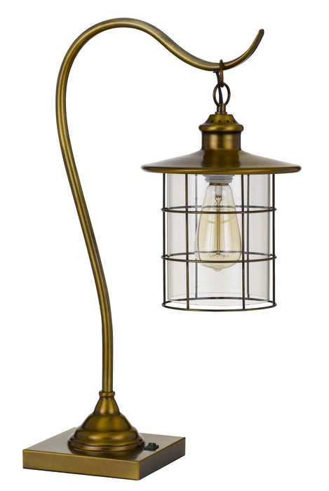 Cal Lighting BO-2668DK-BAB One Light Desk Lamp, Rubbed Antiqued Brass