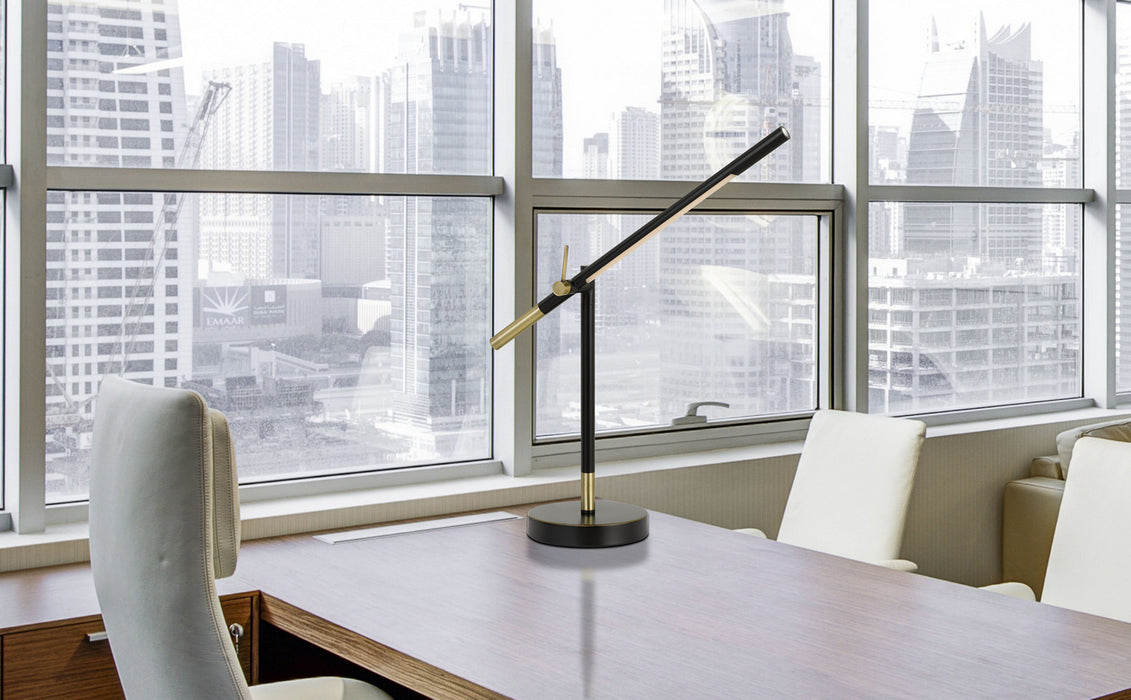 Cal Lighting BO-2843DK LED Desk Lamp, Black/Antique Brass