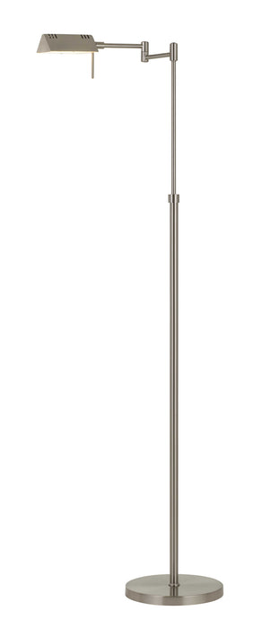 Cal Lighting BO-2844FL-1-BS LED Swing Arm Floor lamp, Brushed Steel
