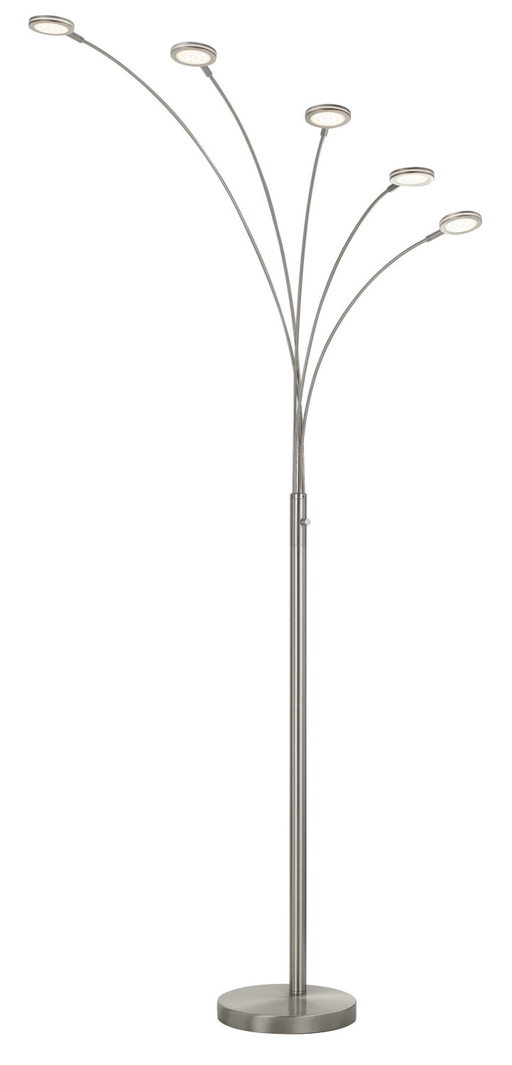 Cal Lighting BO-2873FL-5L-BS LED Arc Floor Lamp, Brushed Steel