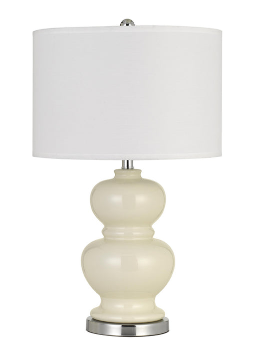 Cal Lighting BO-2884TB-2-WHT Two Light Table Lamp, Ivory White