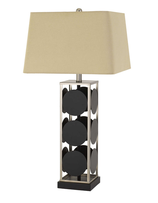 Cal Lighting BO-2897TB One Light Table Lamp, Black/Antique silver
