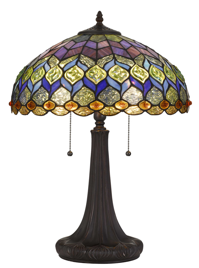 Cal Lighting BO-2901TB Two Light Table Lamp, Dark Bronze