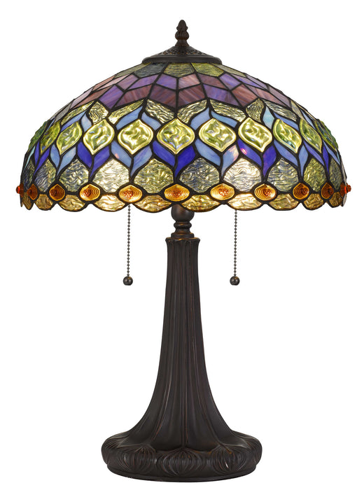 Cal Lighting BO-2901TB Two Light Table Lamp, Dark Bronze