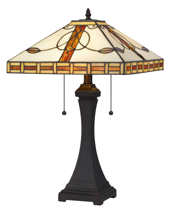 Cal Lighting BO-2903TB Two Light Table Lamp, Dark Bronze