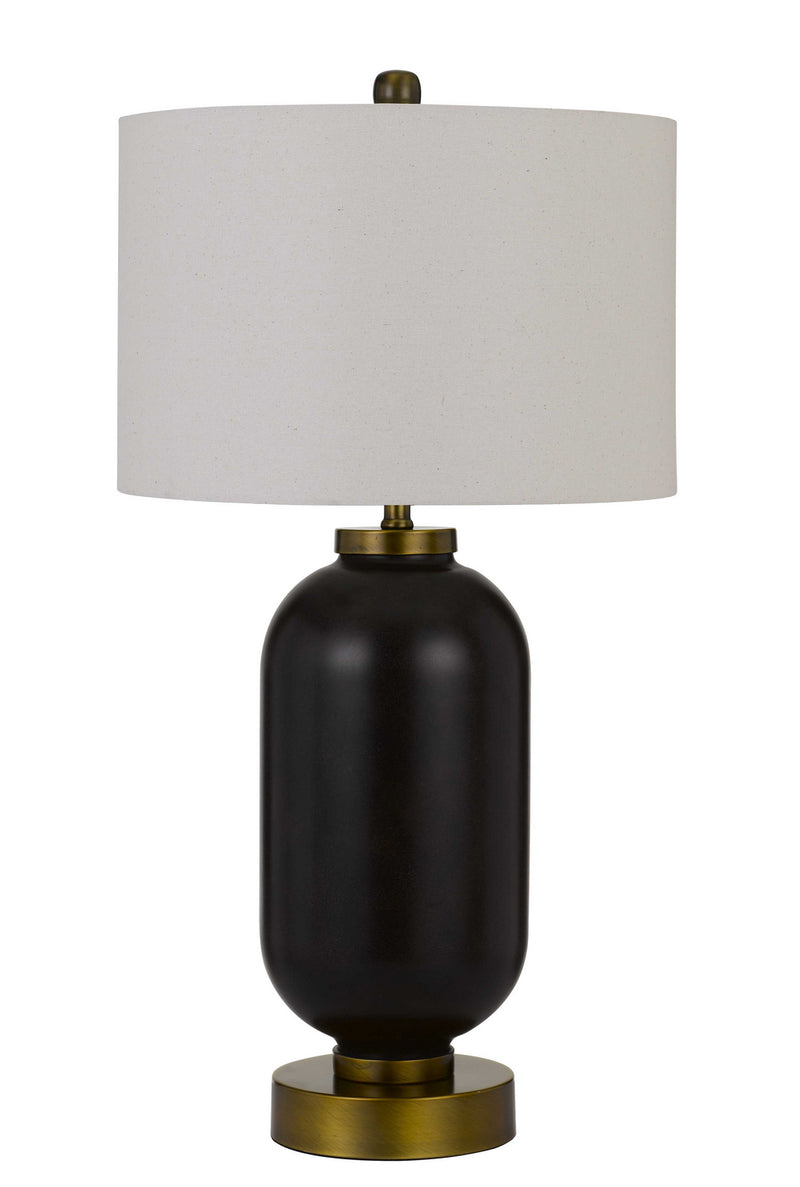 Cal Lighting BO-2905TB-BAB One Light Table Lamp, Antique Brass/Black