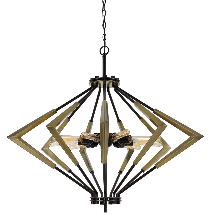 Cal Lighting FX-3709-9 Nine Light Chandelier, Antique Brass/Black